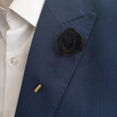 BLACK CLASSIC ROSE LAPEL PIN
